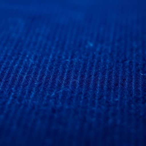Close-up of a deep blue pinstripe wool fabric